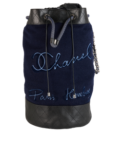 Paris Hamburg Drawstring Backpack,Fabric/Leather,Blue,26260979(2018/19),2*